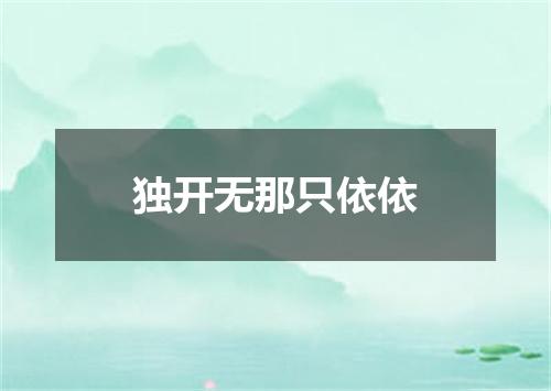 独开无那只依依