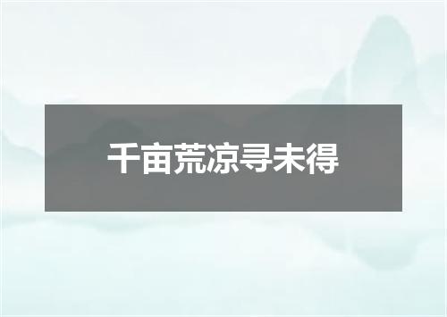 千亩荒凉寻未得