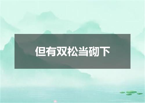 但有双松当砌下