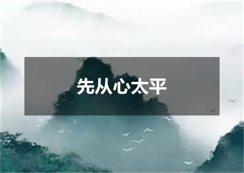 先从心太平