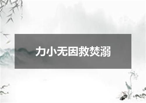 力小无因救焚溺