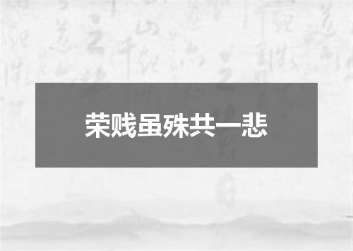 荣贱虽殊共一悲
