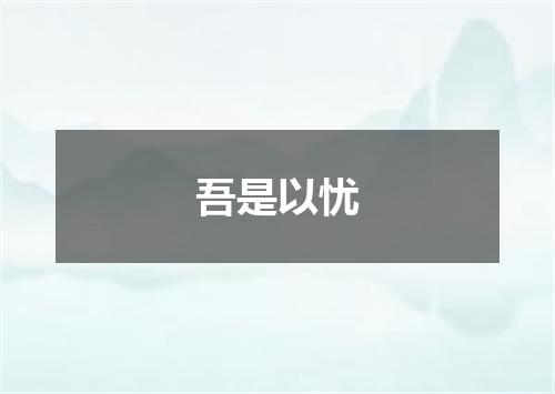 吾是以忧