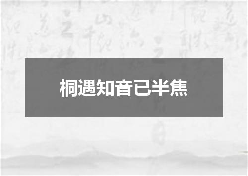 桐遇知音已半焦