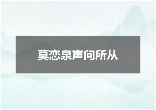 莫恋泉声问所从