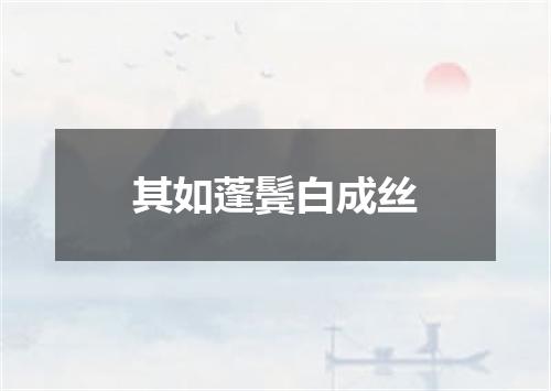 其如蓬鬓白成丝