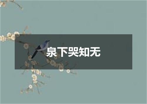 泉下哭知无