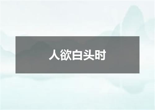 人欲白头时