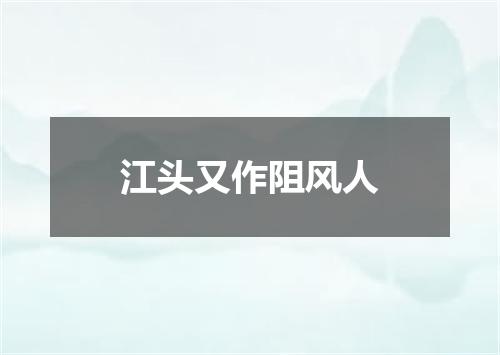 江头又作阻风人