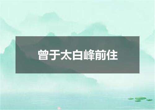 曾于太白峰前住