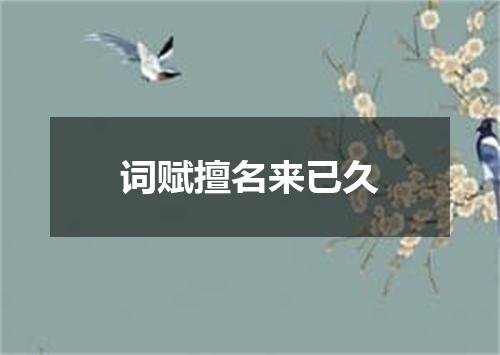 词赋擅名来已久