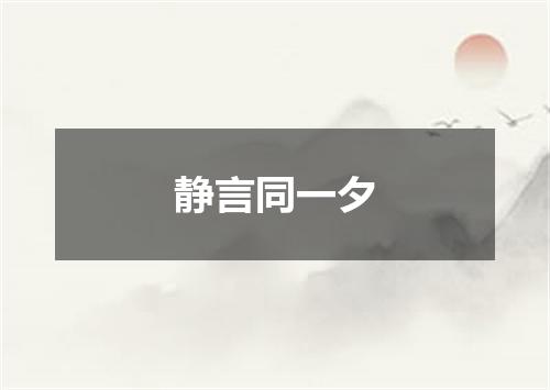 静言同一夕