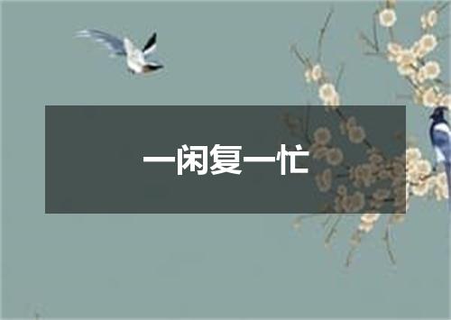 一闲复一忙