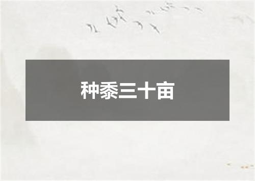 种黍三十亩