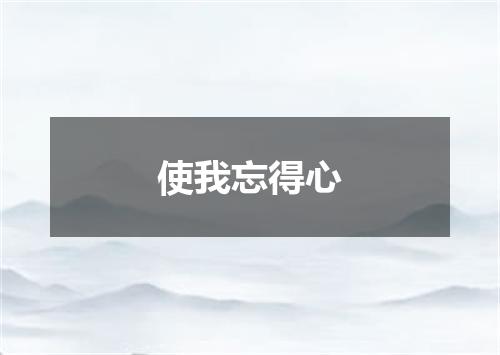 使我忘得心