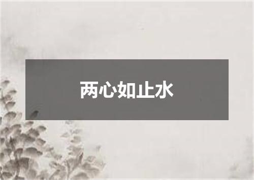 两心如止水
