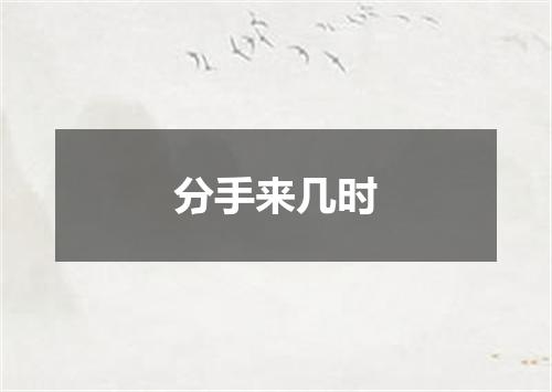 分手来几时