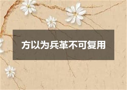 方以为兵革不可复用