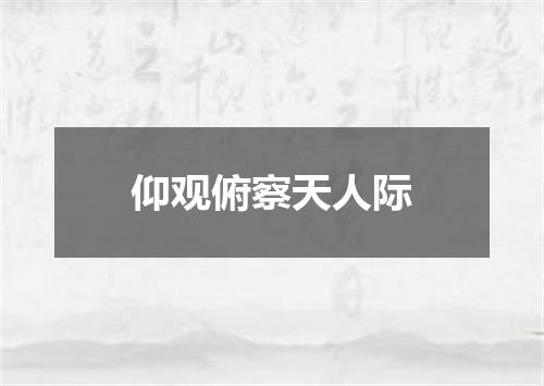 仰观俯察天人际