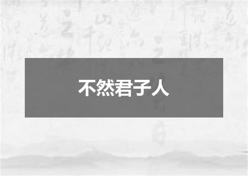 不然君子人