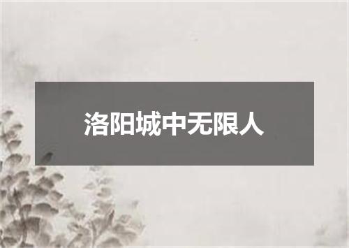 洛阳城中无限人