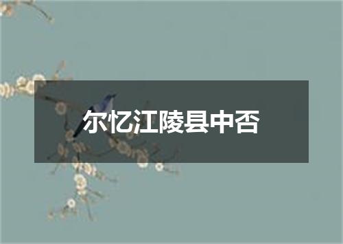 尔忆江陵县中否