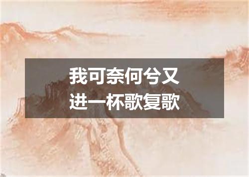 我可奈何兮又进一杯歌复歌