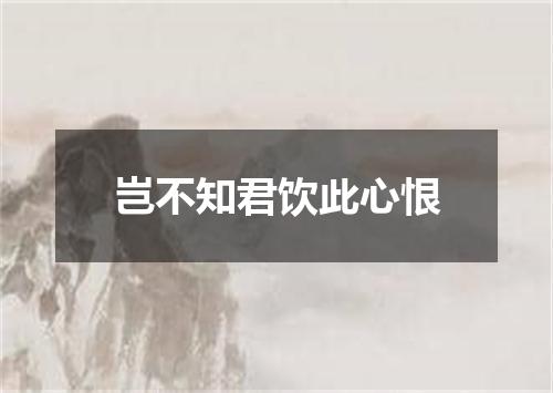 岂不知君饮此心恨