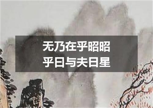 无乃在乎昭昭乎曰与夫日星