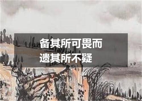 备其所可畏而遗其所不疑