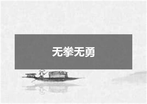无拳无勇