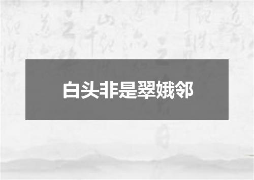 白头非是翠娥邻