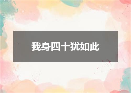 我身四十犹如此