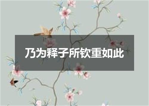 乃为释子所钦重如此