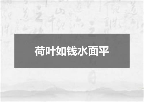 荷叶如钱水面平