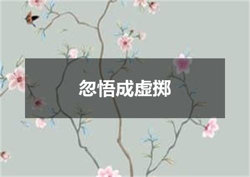忽悟成虚掷