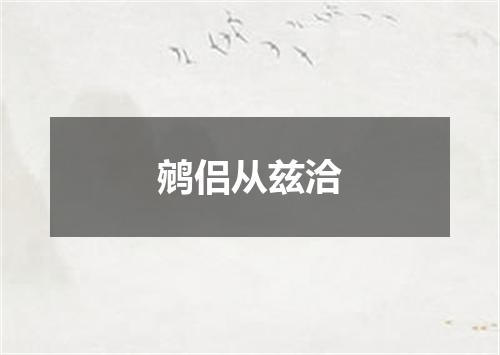 鹓侣从兹洽