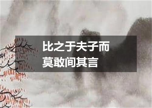 比之于夫子而莫敢间其言