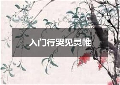 入门行哭见灵帷
