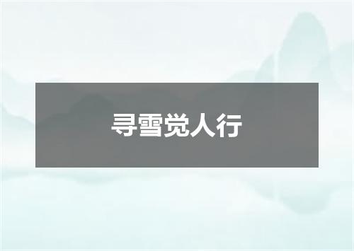 寻雪觉人行