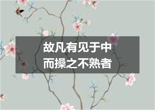 故凡有见于中而操之不熟者