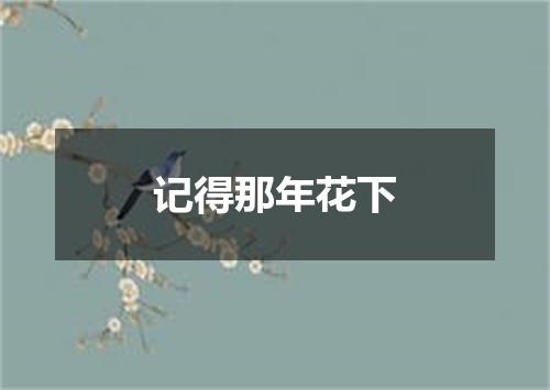 记得那年花下