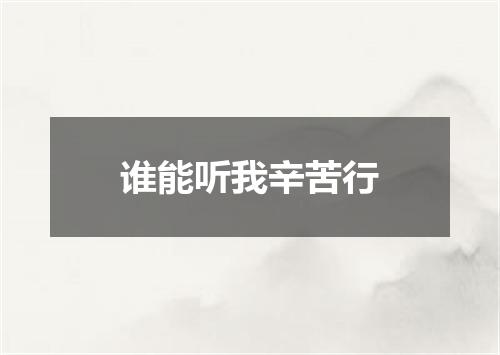 谁能听我辛苦行
