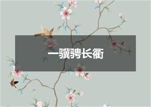 一骥骋长衢