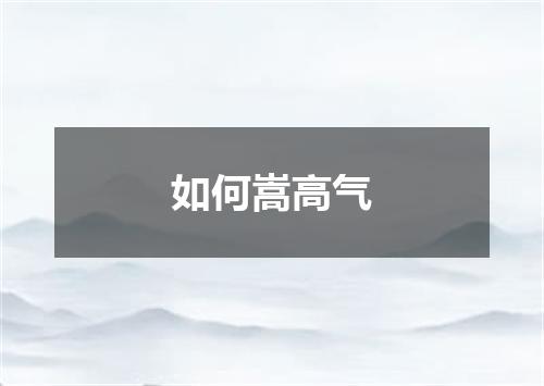 如何嵩高气