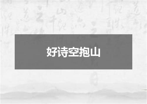 好诗空抱山