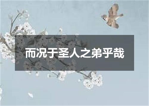 而况于圣人之弟乎哉