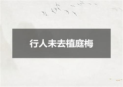 行人未去植庭梅
