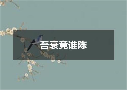 吾衰竟谁陈