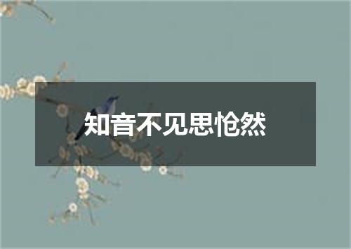 知音不见思怆然